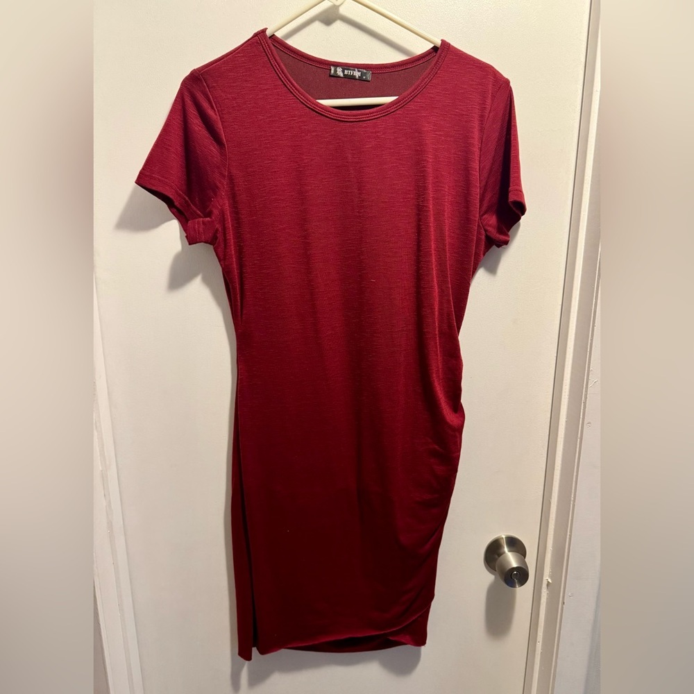 Ruched red dress